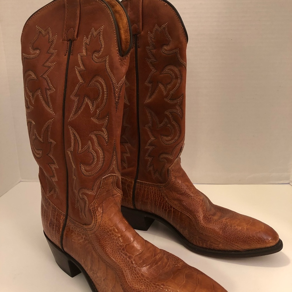 J Chisholm ostrich leg western cowboy boots